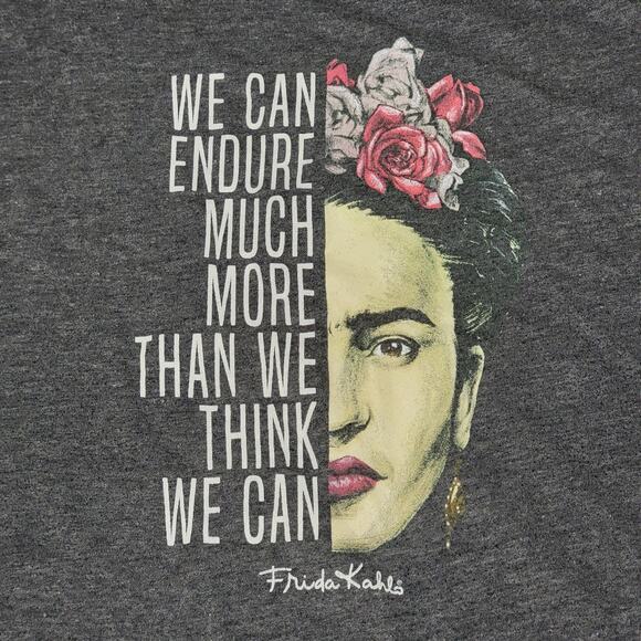 Frida Kahlo Dark Grey Tee "We Can Endure..." - Size 4 - Picture 2 of 5